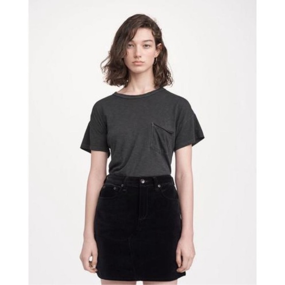 RAG & BONE | Dive Skirt in Black Velvet - Picture 2 of 6